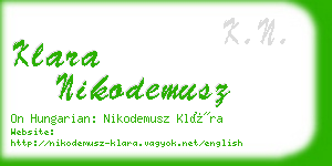 klara nikodemusz business card